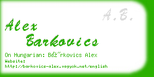 alex barkovics business card